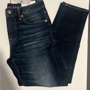 AMERICAN EAGLE JEANS AE NEW WITH TAGS DARK WASH 28 X 28 ATHLETIC FIT FLEX